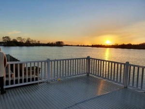 Sunset lake view