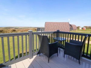 Garden decking at one of the lodges