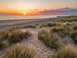 Barmouth Beach at sunset