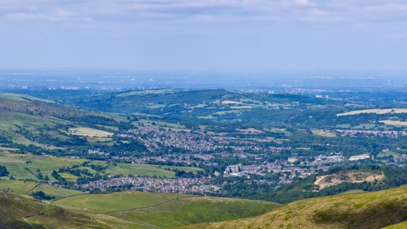 View of Glossop from the Peak District