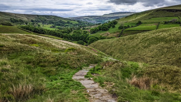 Walking path through the Peak District