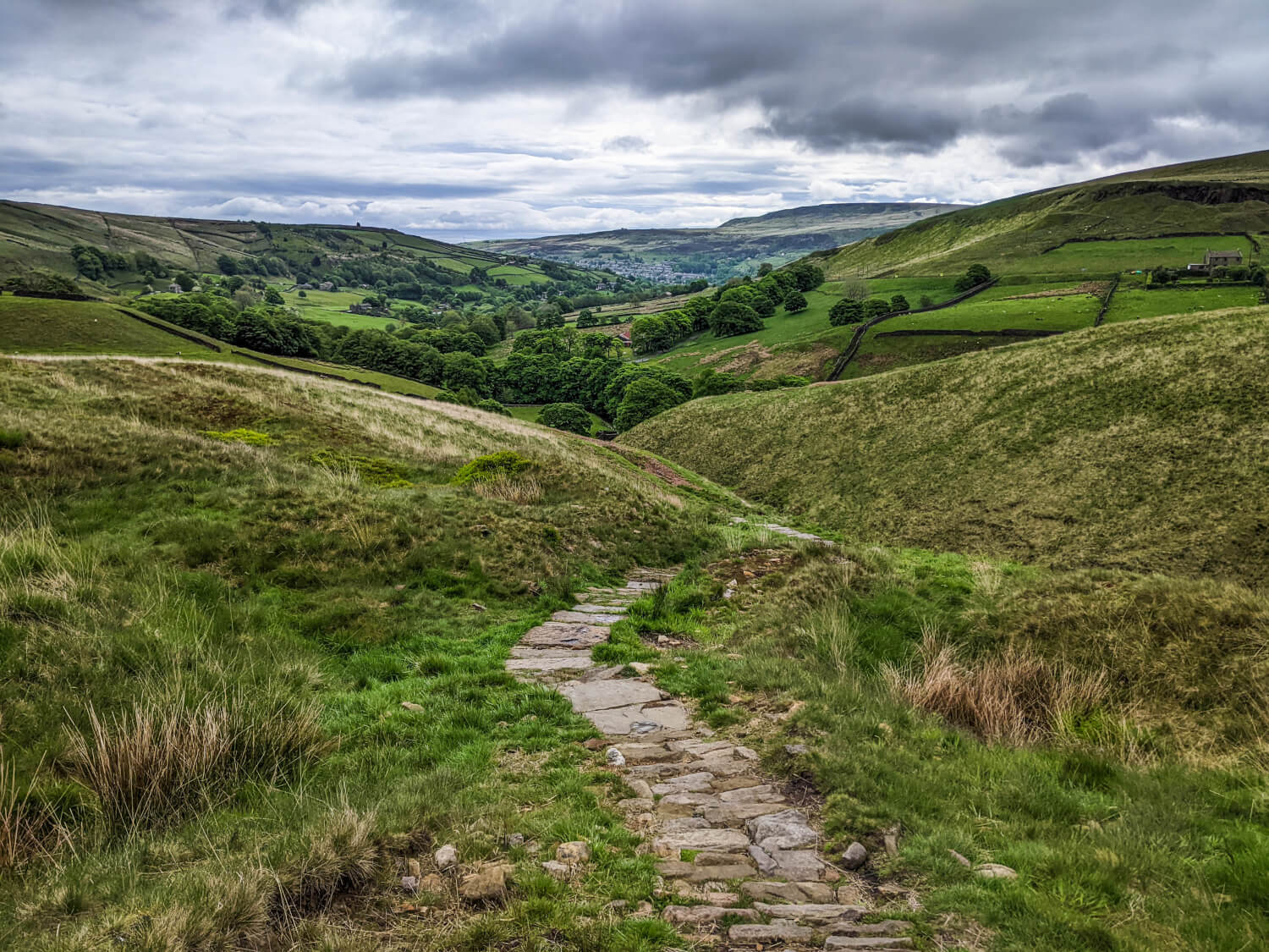 Walking path through the Peak District