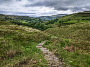 Walking path through the Peak District