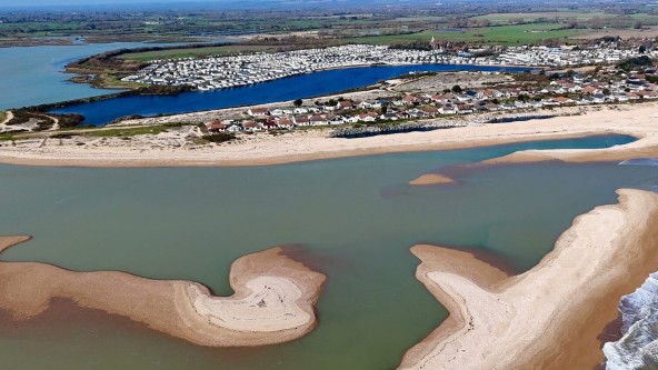 Aerial view of Pagham Beach