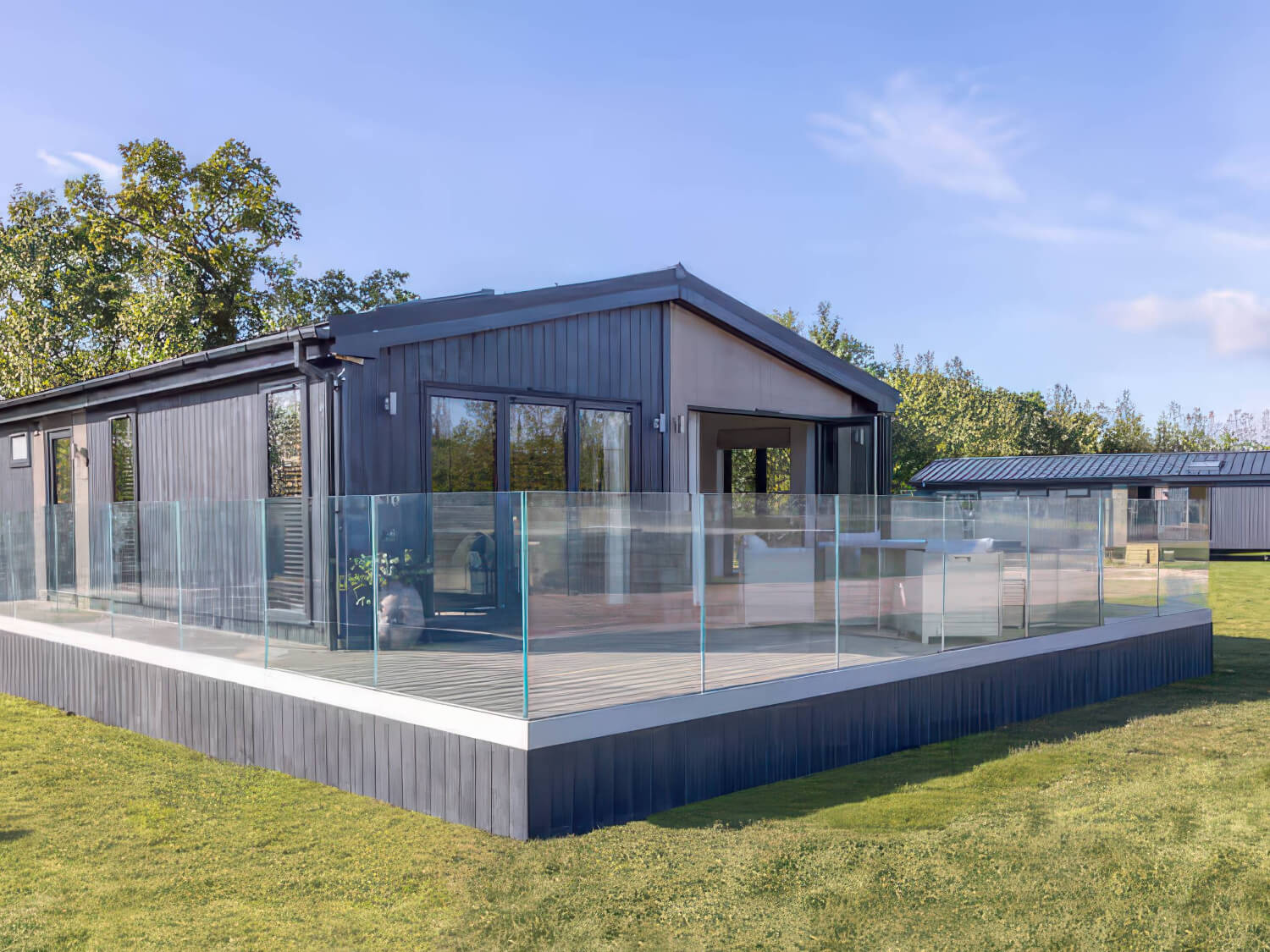 Keld Spring Lodge Retreat - Isca Lodge With Decking Exterior (Front)