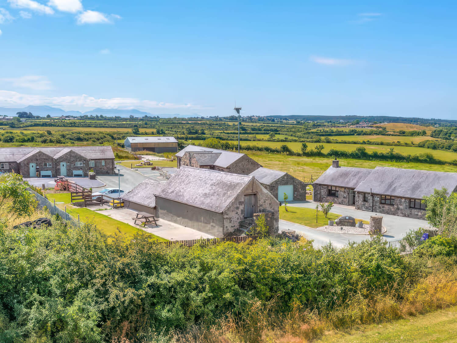 Glan Morfa Lodge Retreat Aerial Shot