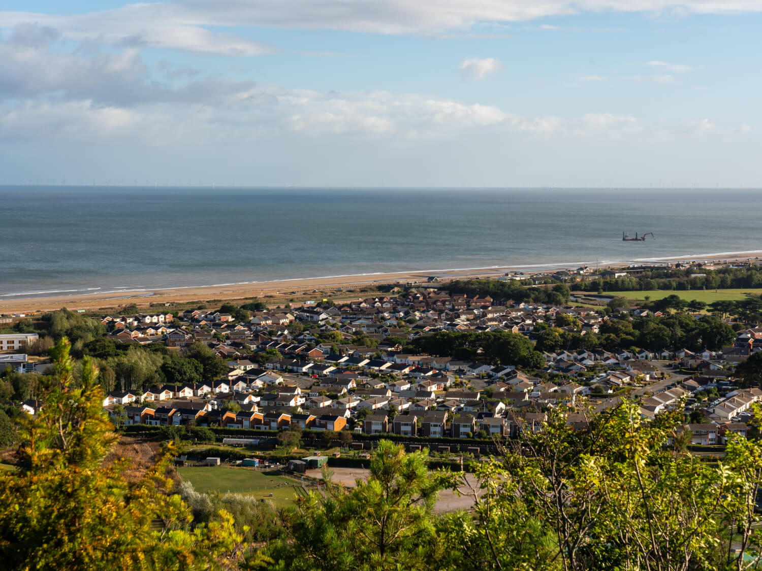 View of Abergele and the North Wales coast