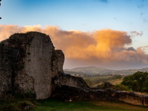 Denbigh Castle at sunset