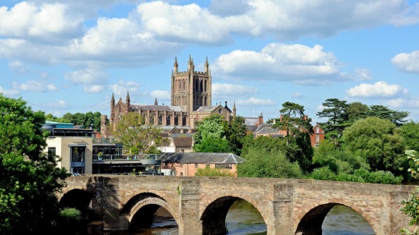 View of Hereford from the River Wye
