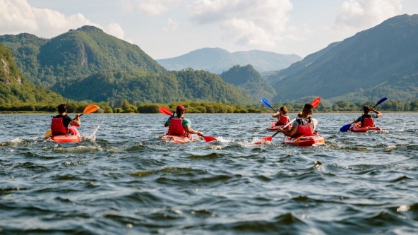 People kayaking on Derwentwater